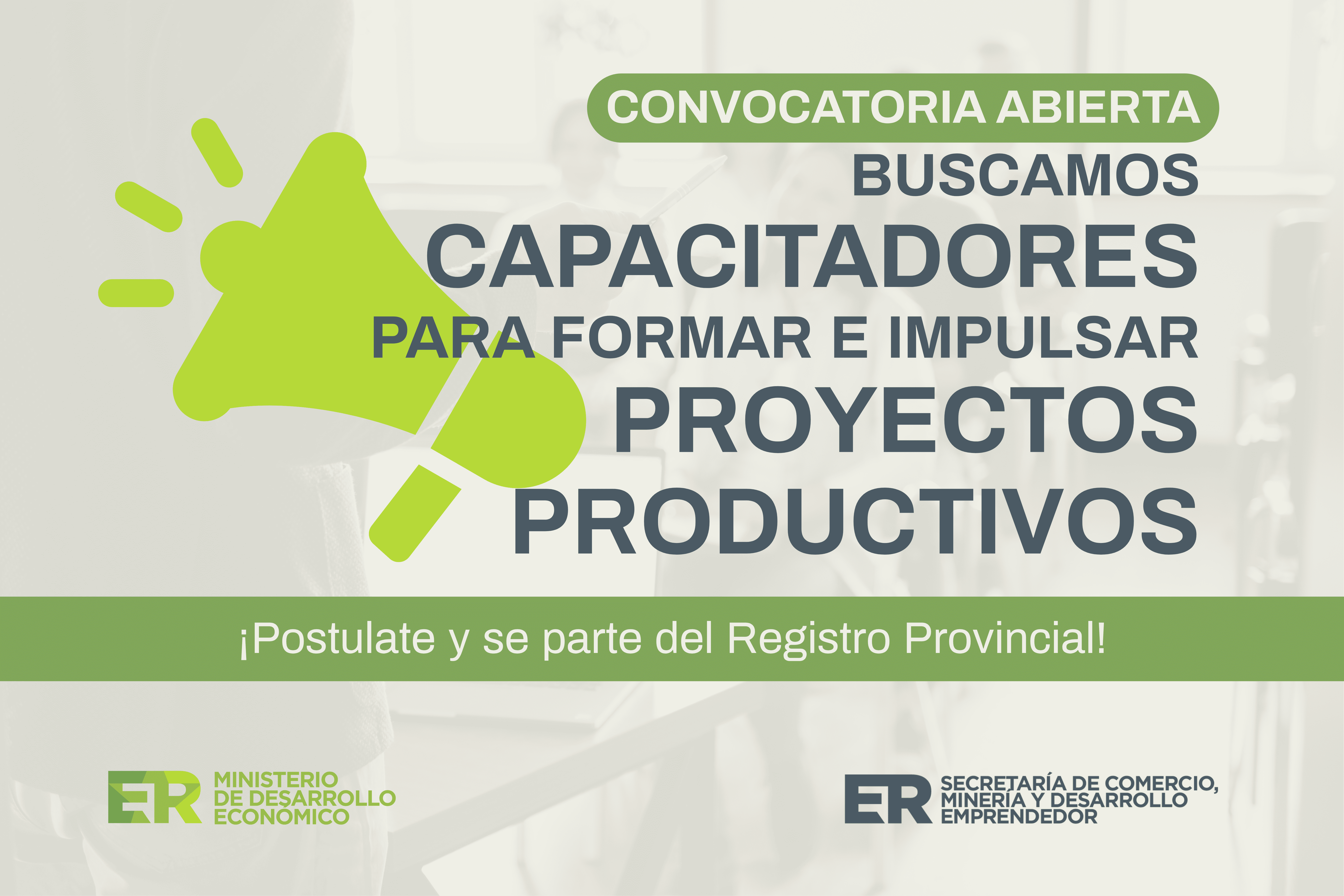 La provincia convoca a especialistas para integrar el Registro Provincial de Capacitadores